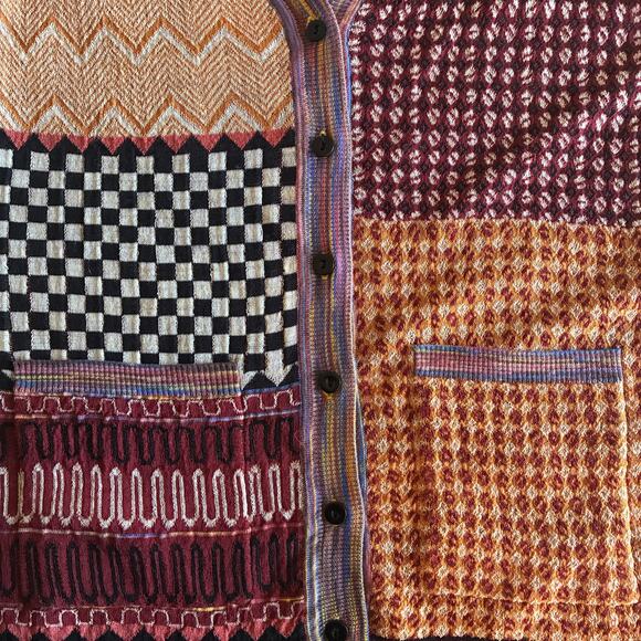 Ulla Johnson Medina Masque Patchwork Cardigan Sweater ASO Only Murders, Size XS - Picture 4 of 8